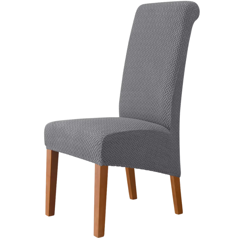 POKROWIEC NA KRZESŁO ŻAKARD ANTYPOŚLIZGOWY SZARY