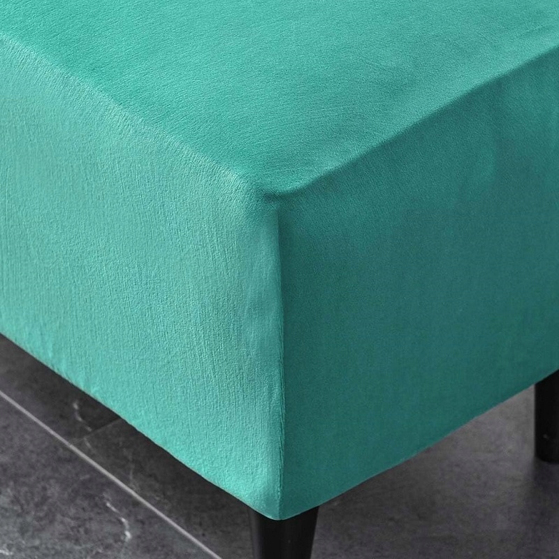 POKROWIEC NA PODNÓŻEK PUF WELUR JASNY TURKUSOWY