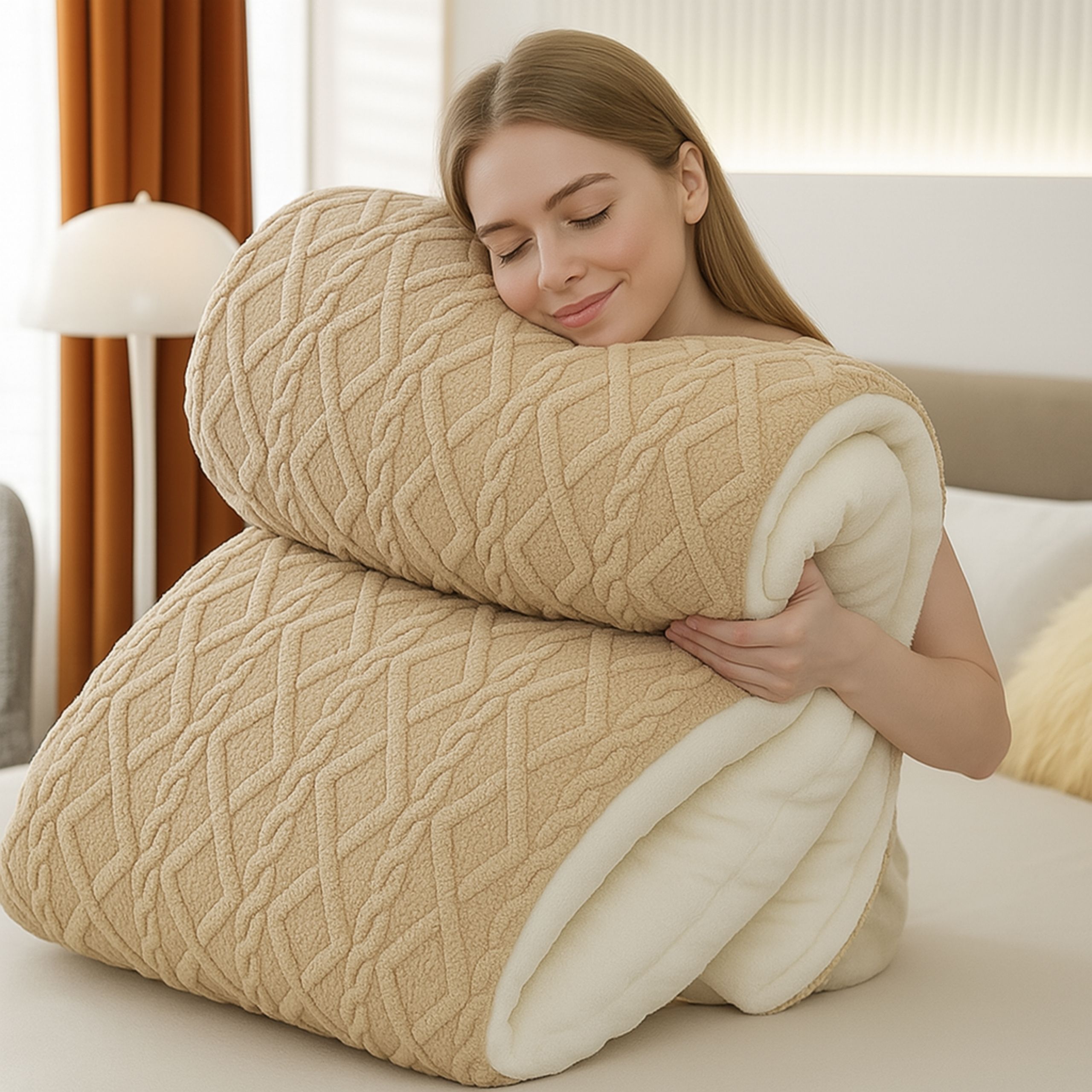 KOŁDRA CIEPŁA ZIMOWA PUSZYSTA 150X200 4,2 KG KHAKI