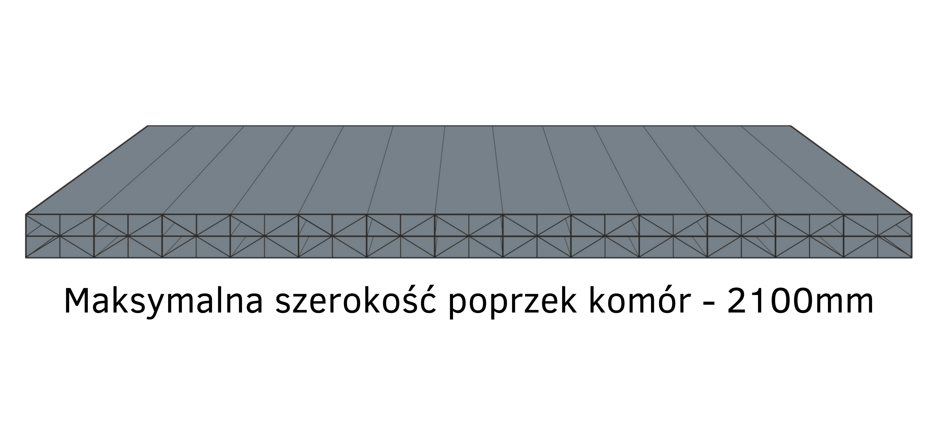Poliwęglan wielokomorowy 7000x2100 dymny(szary) 16 mm 5X