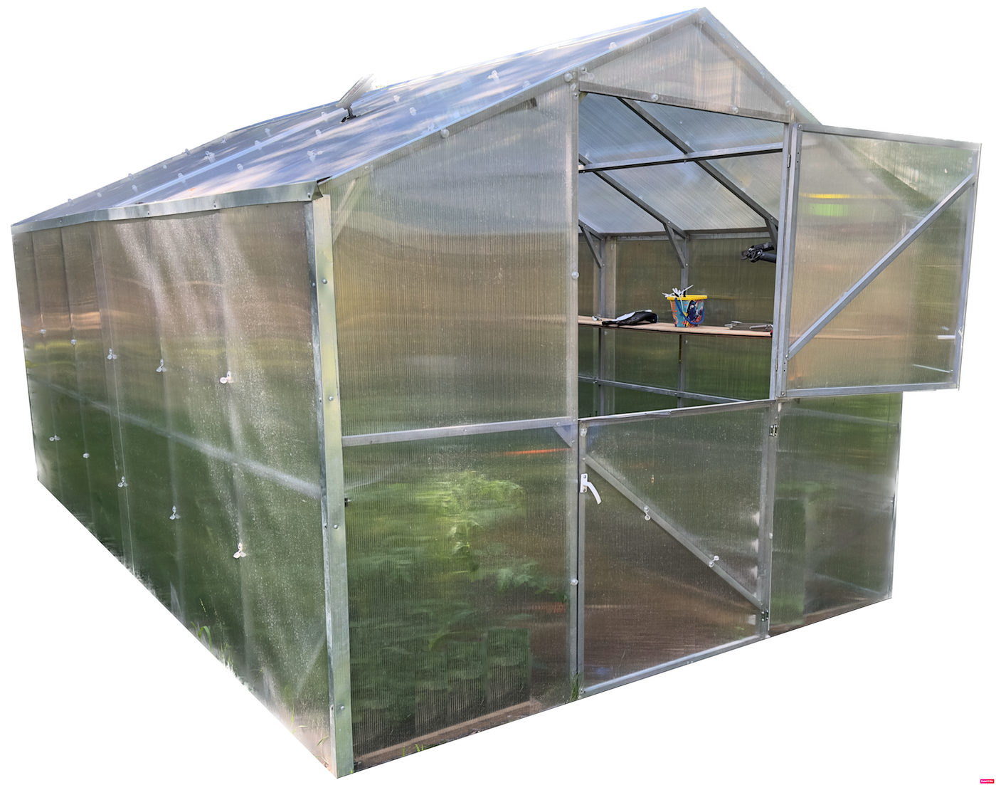 Szklarnia z poliwęglanu DOMEK 2,5x12 m profil 25x25 poliwęglan 6mm