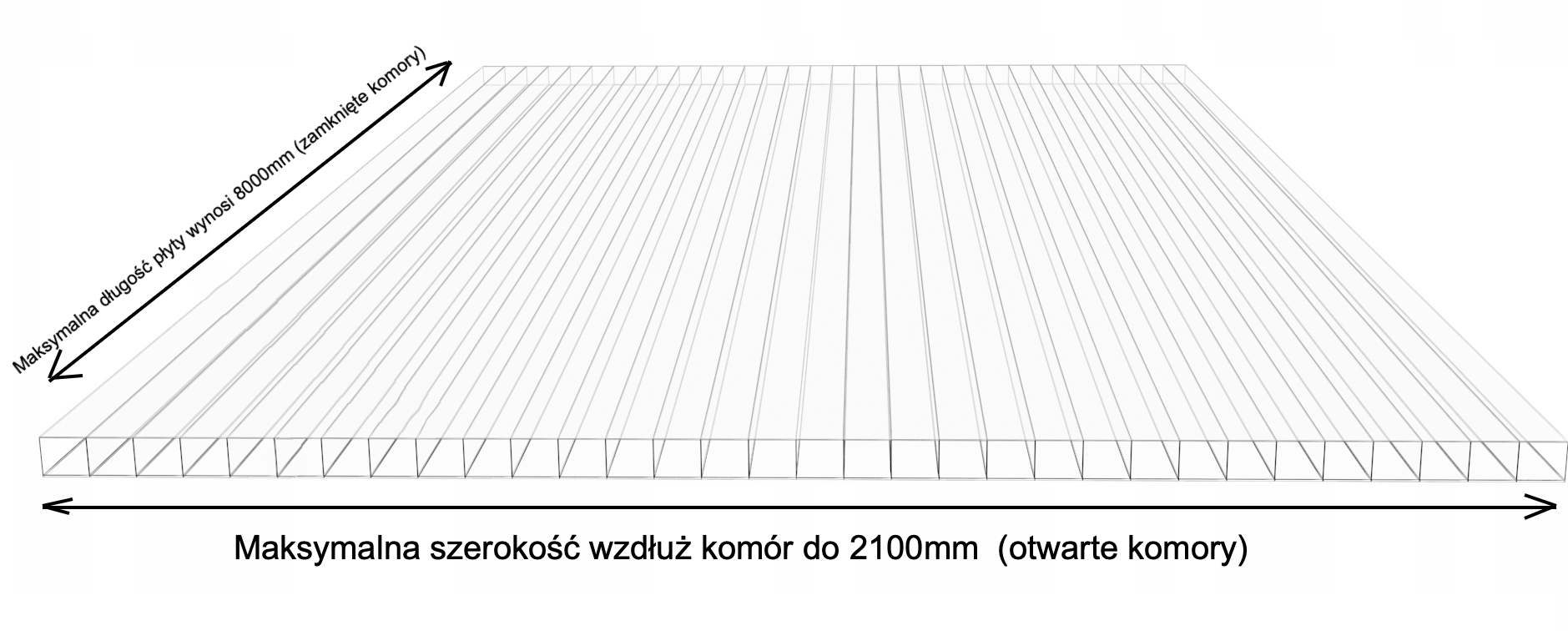 Poliwęglan komorowy 8000x1050, bezbarwny 4 mm
