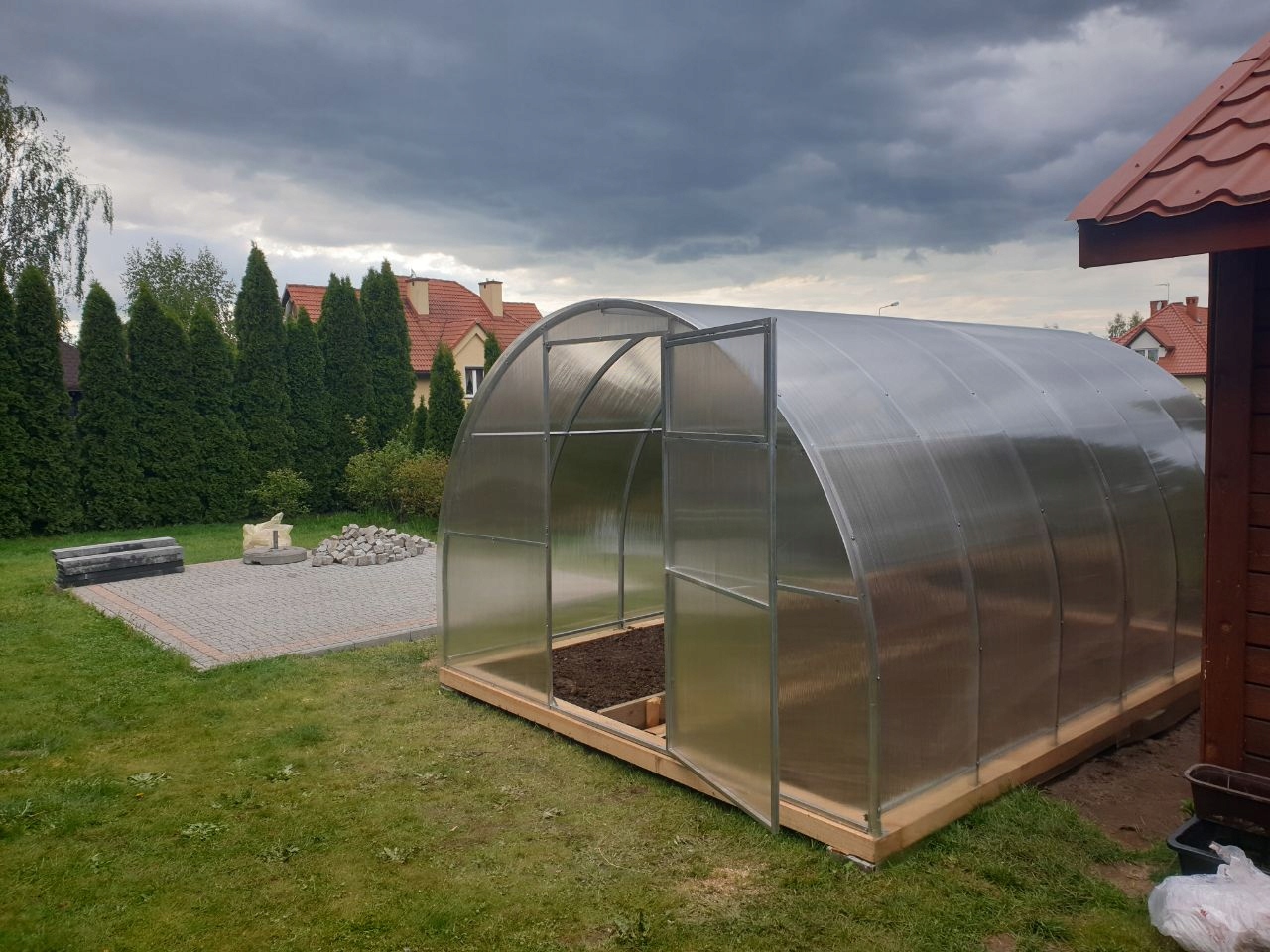 Szklarnia z poliwęglanu Tunel ogrodowy 3x6 m profile 20x40 poliwęglan 6mm