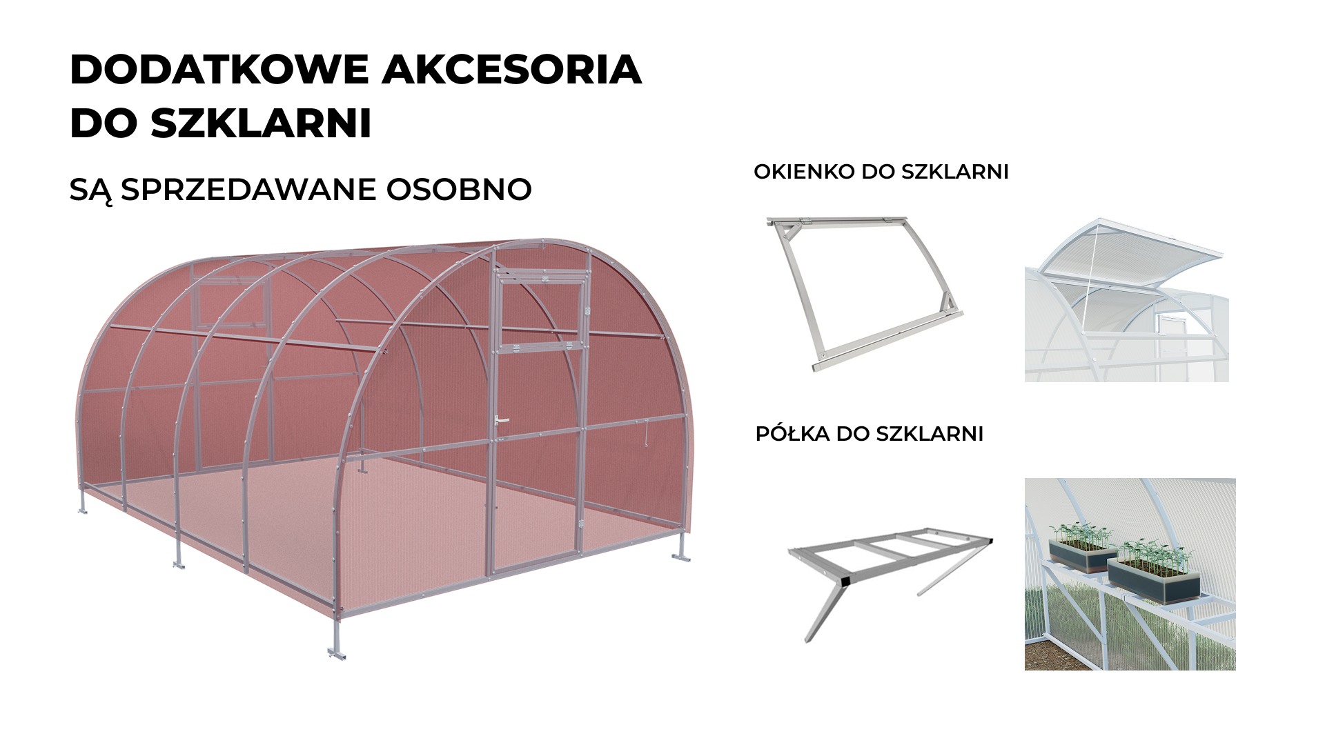 Szklarnia z poliwęglanu Tunel ogrodowy 3x2 m profile 20x20 poliwęglan różowy 4mm
