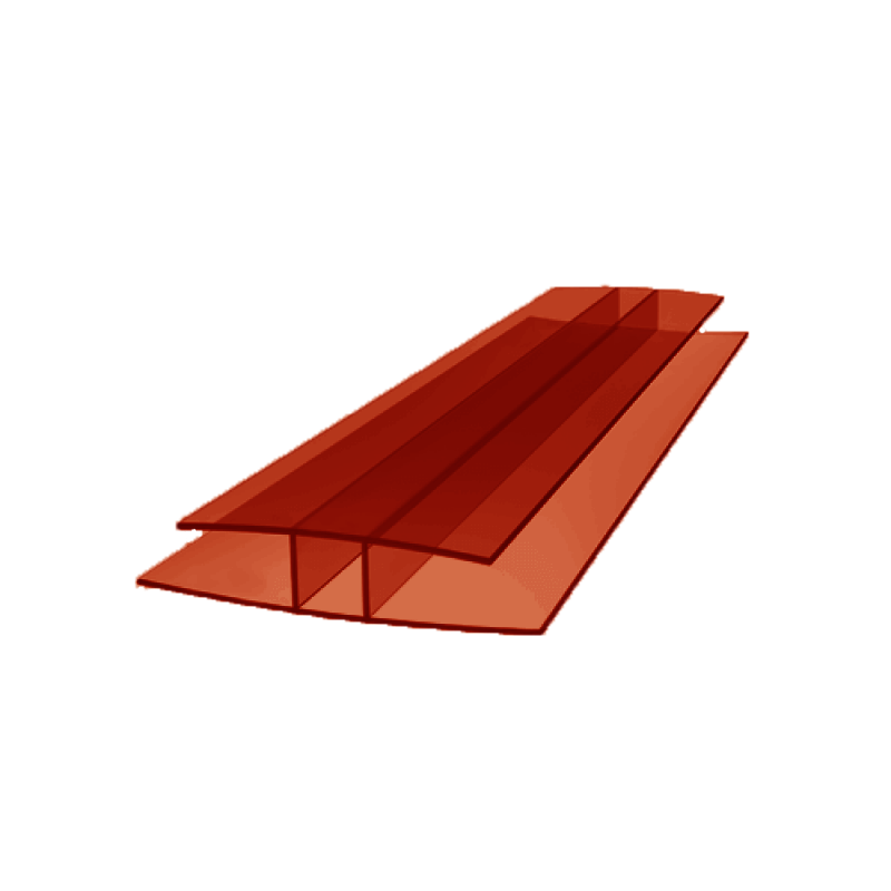 H-profil łączący 2000mm poliwęglan czerwony 4mm