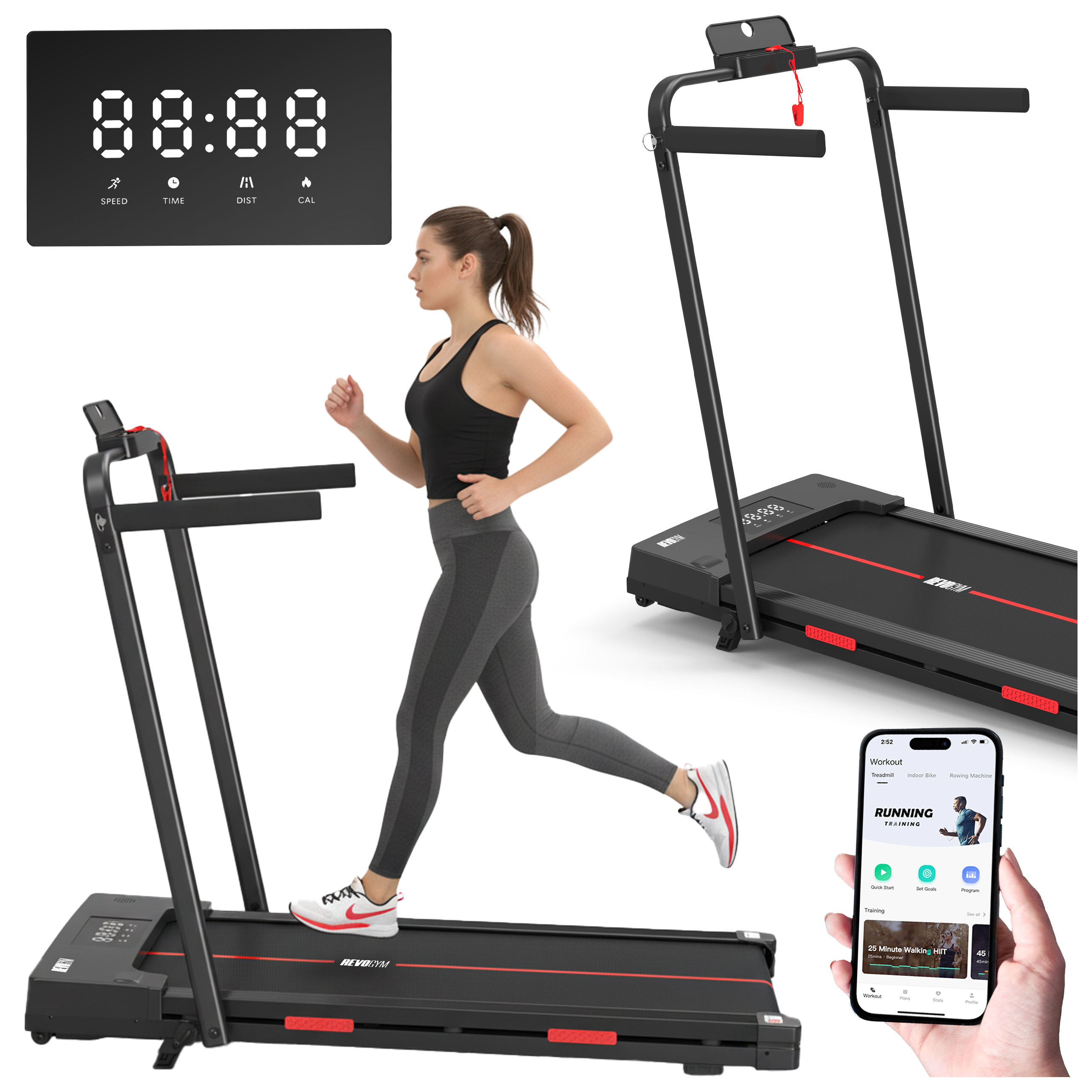 BIEŻNIA ELEKTRYCZNA TRENINGOWA DOMOWA RUN 1-12 KM/H 120 KG 230 V BLUETOOTH