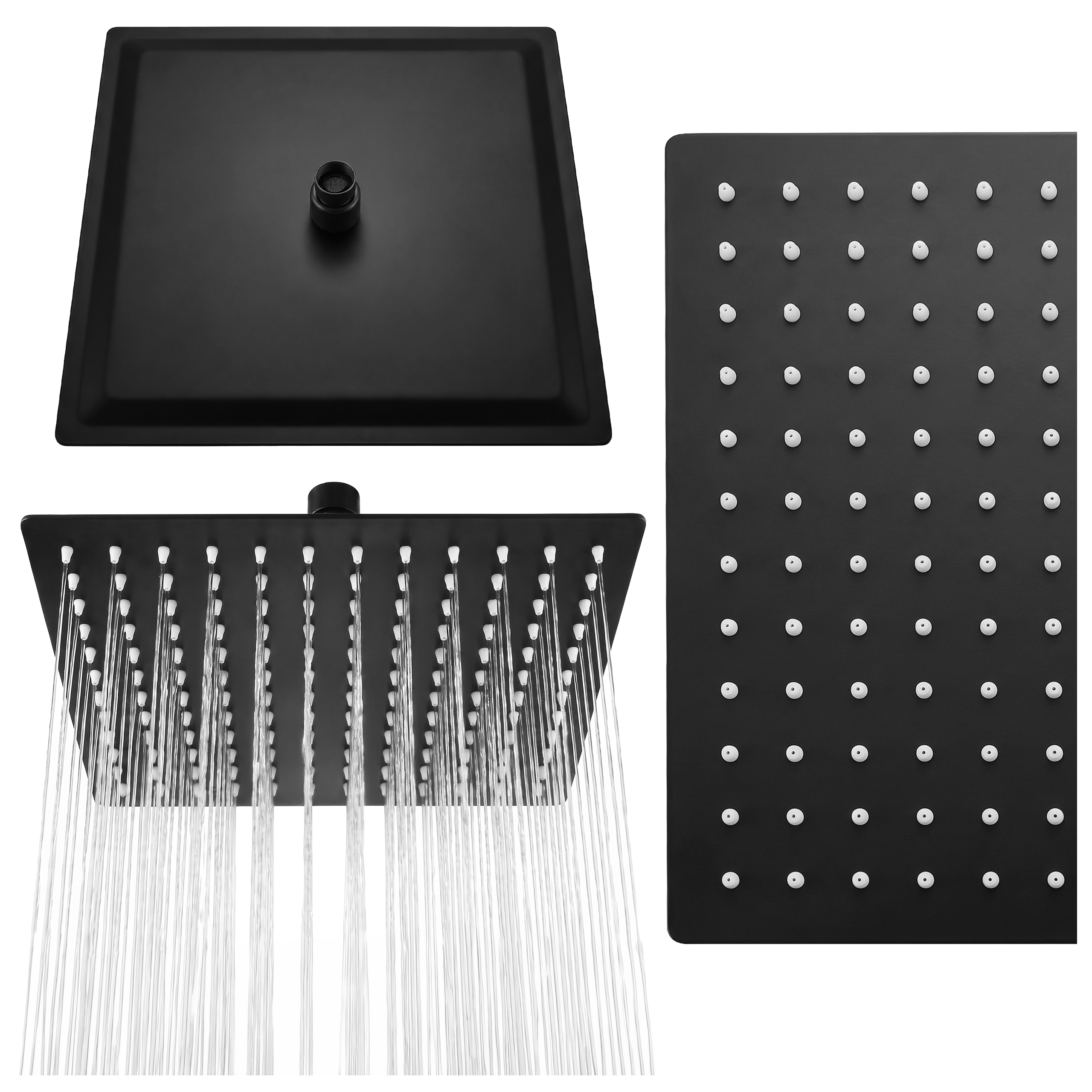 DESZCZOWNICA SLIM KWADRATOWA CZARNA 30x30 CM DES-PR-1-BL-30
