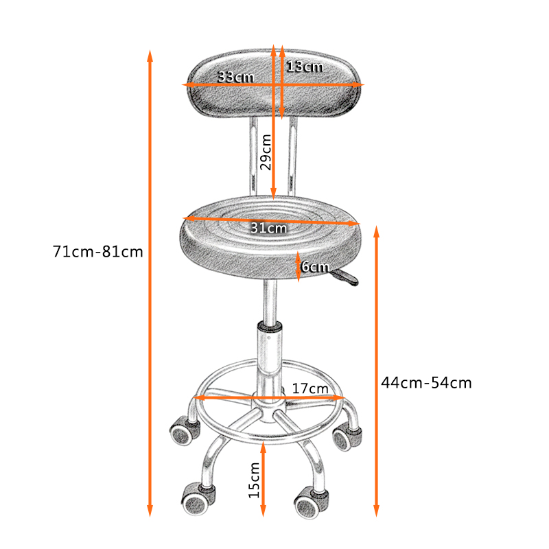 STOŁEK HOKER KRZESŁO BAROWE Z KÓŁKAMI MAX CZARNY PODSTAWA CHROM SKÓRA PU MAX-BL-CH-NEW