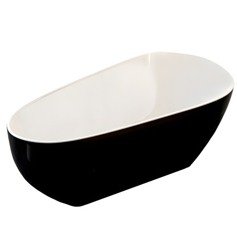 WANNA WOLNOSTOJĄCA BALI CZARNA PRZELEW CHROM 508B 150x75 CM BALI-508B-BL-150X75