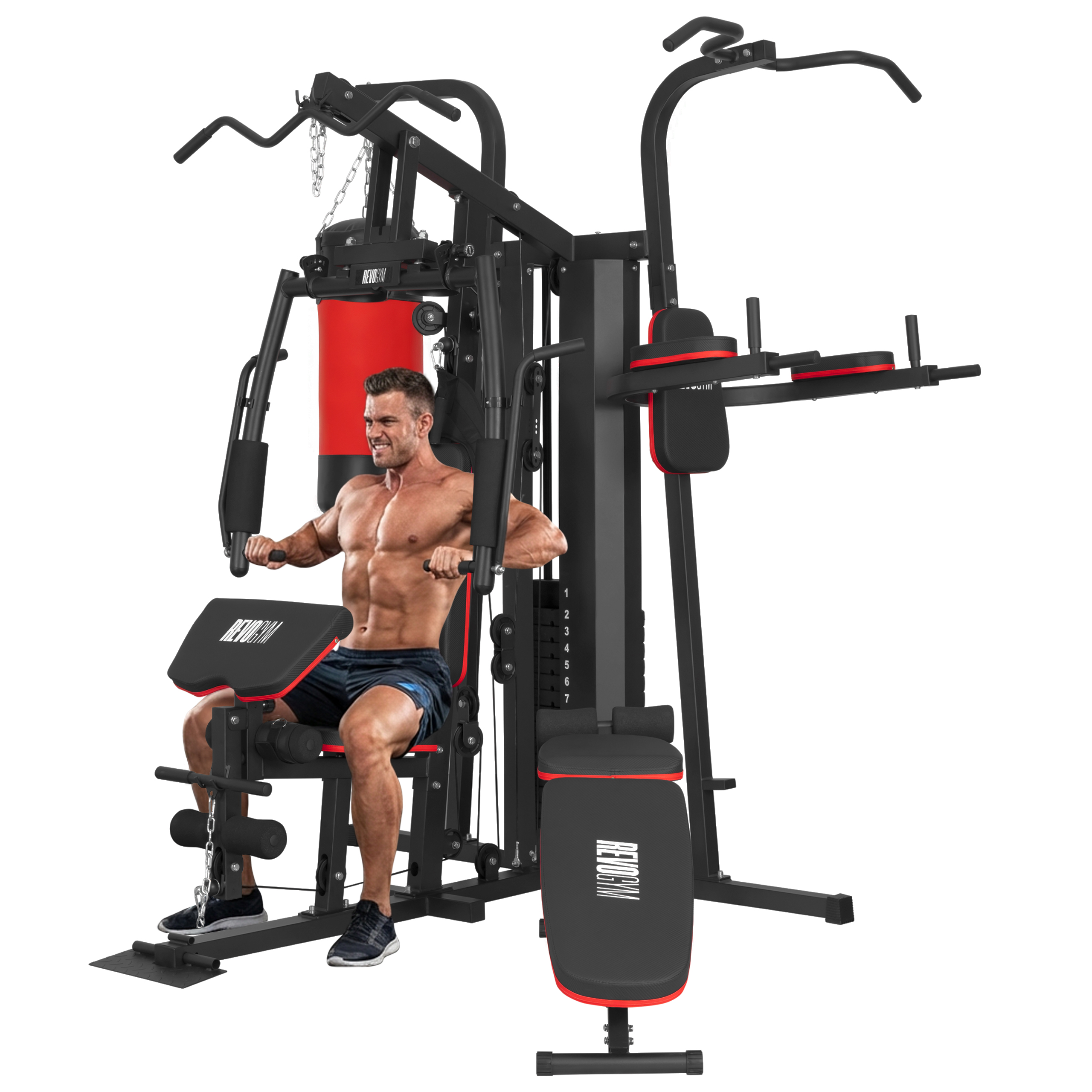 ATLAS DO ĆWICZEŃ WIELOSTANOWISKOWY TRENINGOWY SIŁOWNIA DOMOWA LS06 90KG LS06