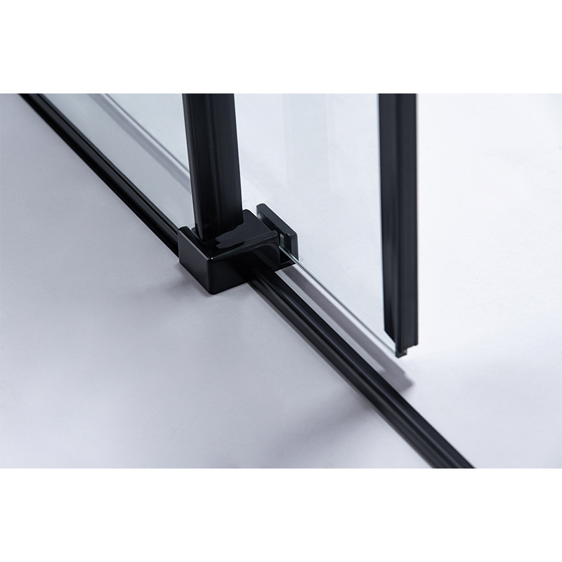 DRZWI PRYSZNICOWE PRZESUWNE DO WNĘKI SH03E CZARNE 125-130 CM 8 MM