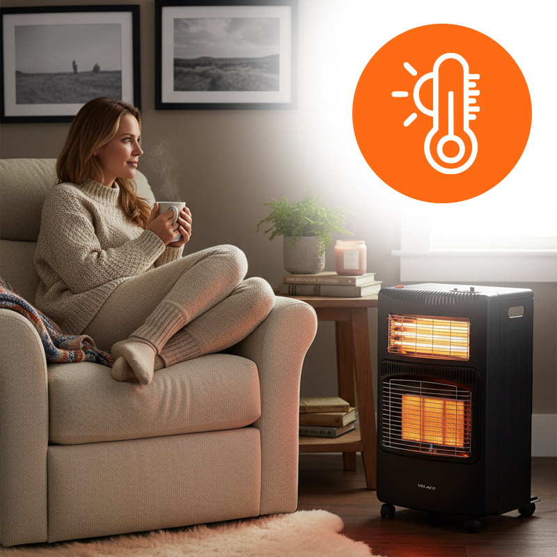 PIECYK GAZOWO-ELEKTRYCZNY DOMOWY GRZEJNIK FARELKA NA BUTLĘ REDUKTOR 4200W ECO-DUO