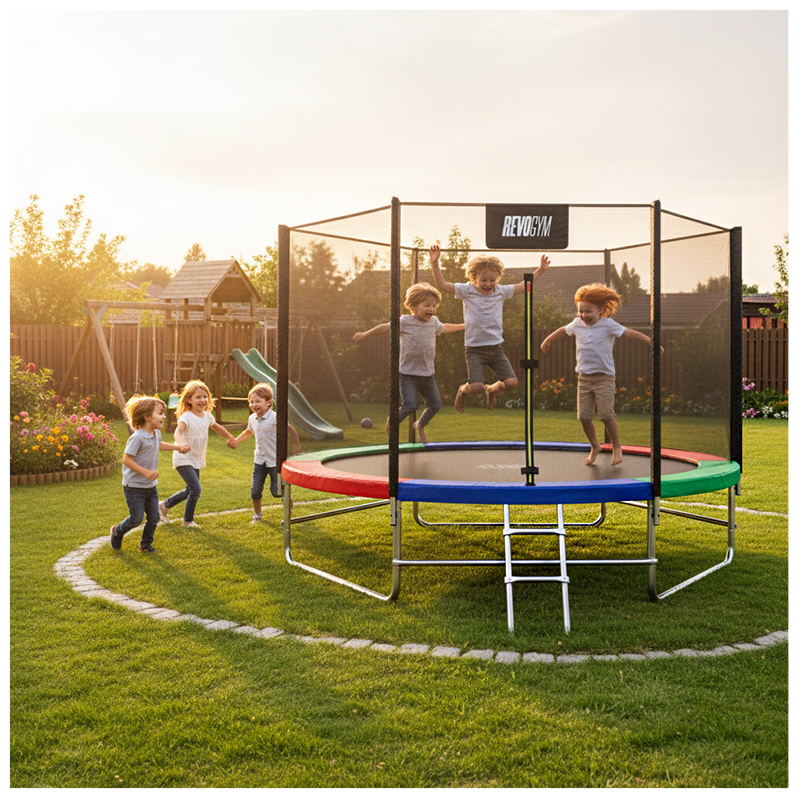 TRAMPOLINA OGRODOWA DLA DZIECI ZUMA 8FT WIELOKOLOROWA 244 CM