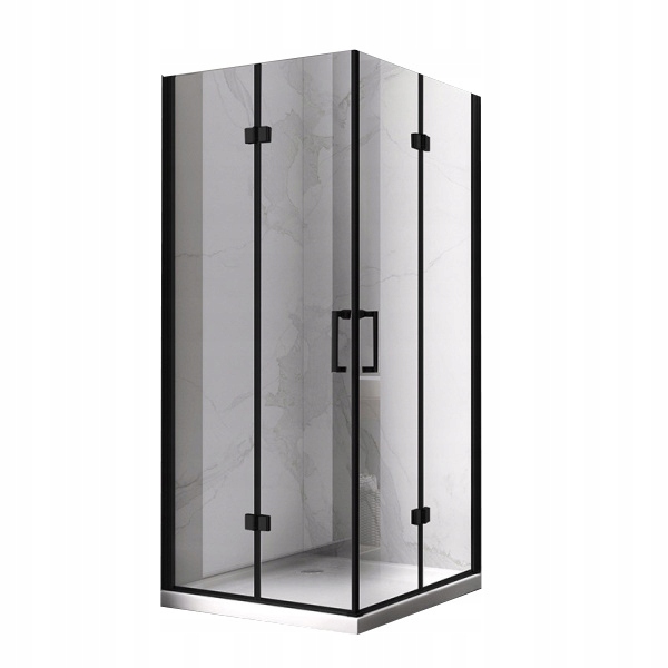 KABINA PRYSZNICOWA KWADRATOWA KZ08B CZARNA 80x80 CM KZ08B-BL-80