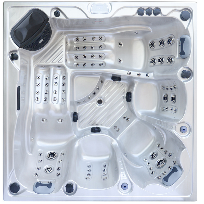 JACUZZI OGRODOWE WANNA SPA340 BIAŁA PERŁA OBUDOWA SZARA 220x220 CM SPA340-2452