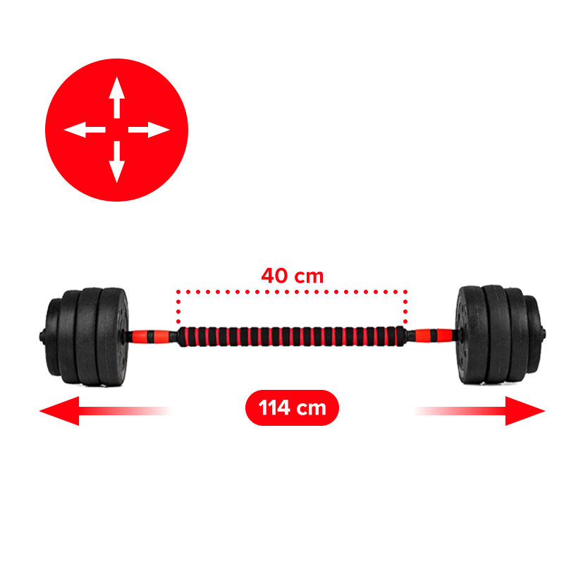 HANTLE ZESTAW 40KG + KETTLEBELL TP01-40