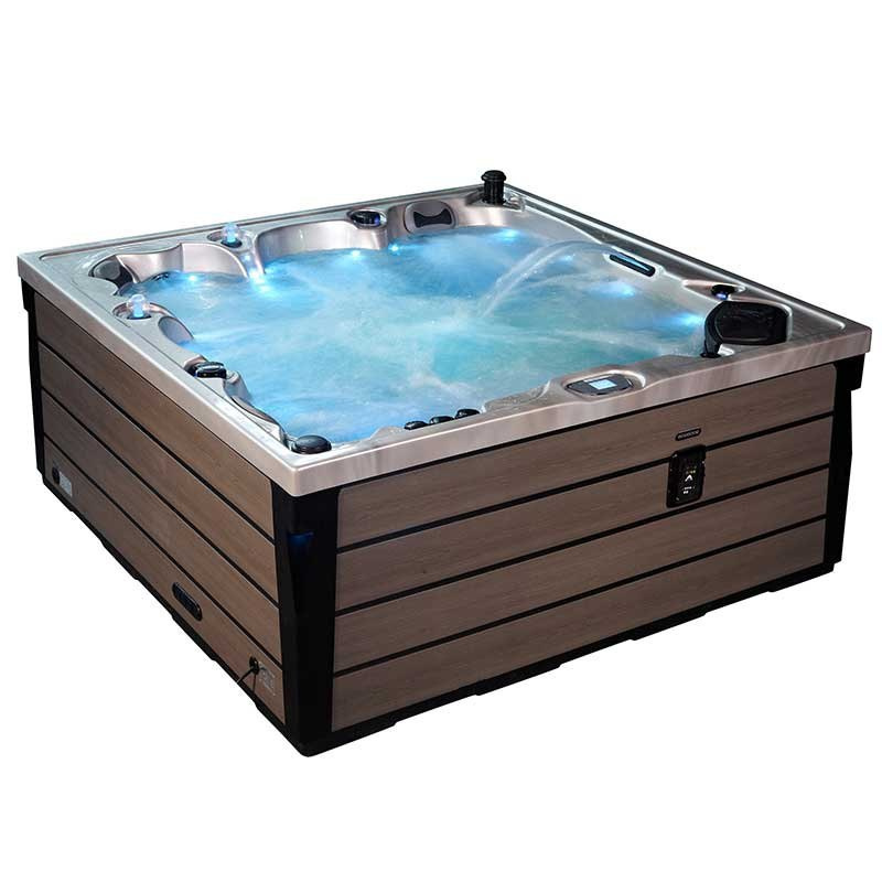 JACUZZI OGRODOWE WANNA SPA340 BIAŁA PERŁA OBUDOWA SZARA 220x220 CM SPA340-2452