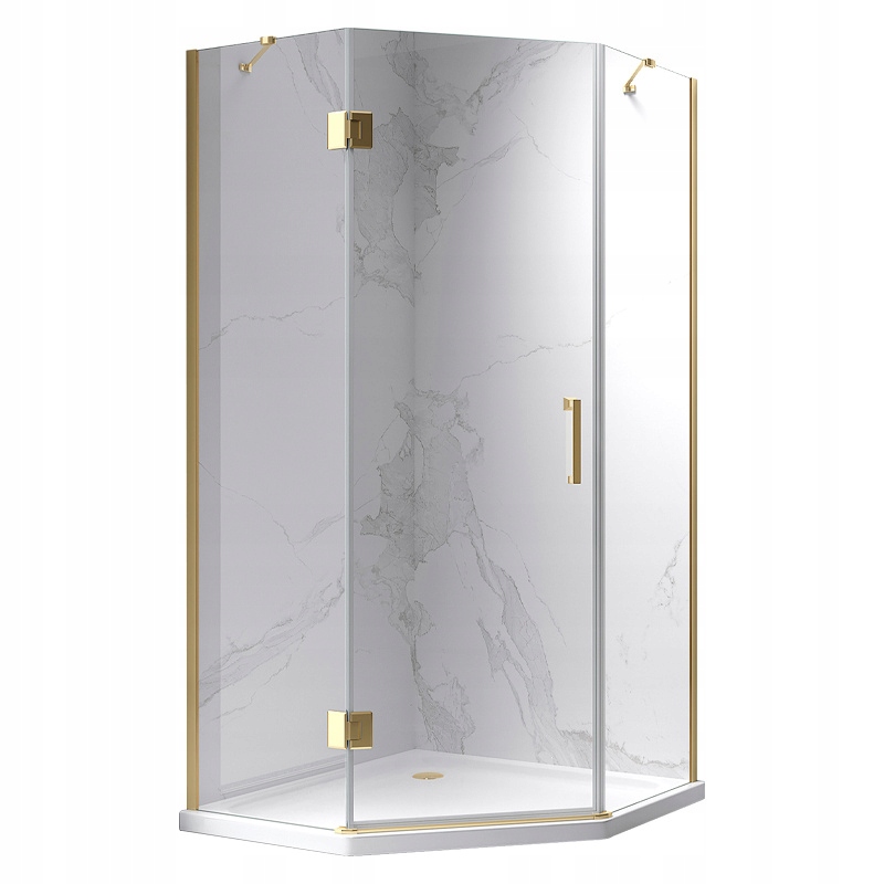KABINA PRYSZNICOWA PIĘCIOKĄTNA KZ10B ZŁOTA 90x90 CM KZ10B-BL+ST08B-WH