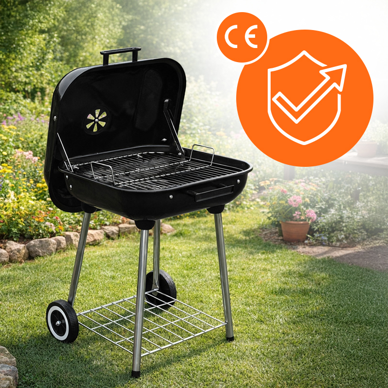 GRILL OGRODOWY WĘGLOWY Z POKRYWĄ VL05 CZARNY VL05-BLACK