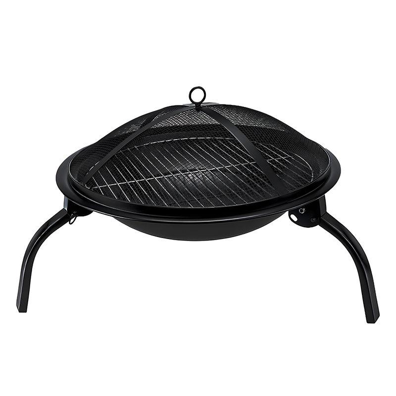 GRILL OGRODOWY WĘGLOWY Z POKRYWĄ VL07 CZARNY VL07-BLACK