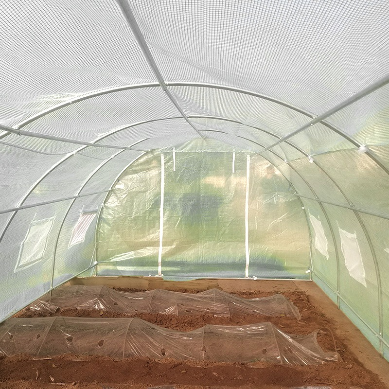 TUNEL OGRODOWY FOLIOWY SZKLARNIA 18m2 TF07W 6x3m BIAŁY SOLIDNY PODWÓJNE DRZWI TF07W-6X3-WHITE-2D