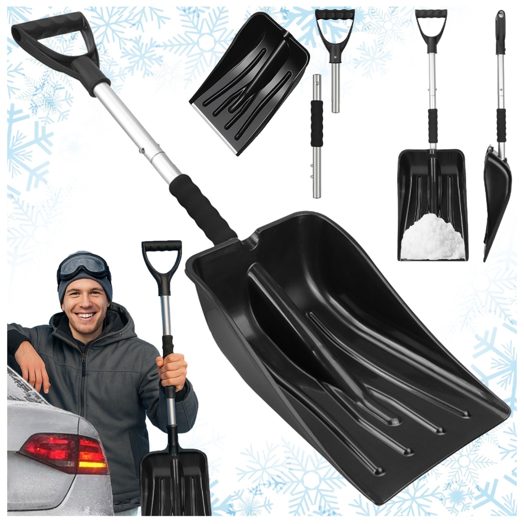 ŁOPATA DO ŚNIEGU DO ODŚNIEŻANIA DO AUTA ALUMINIOWY TRZONEK SZUFLA 84CM ARCTIC