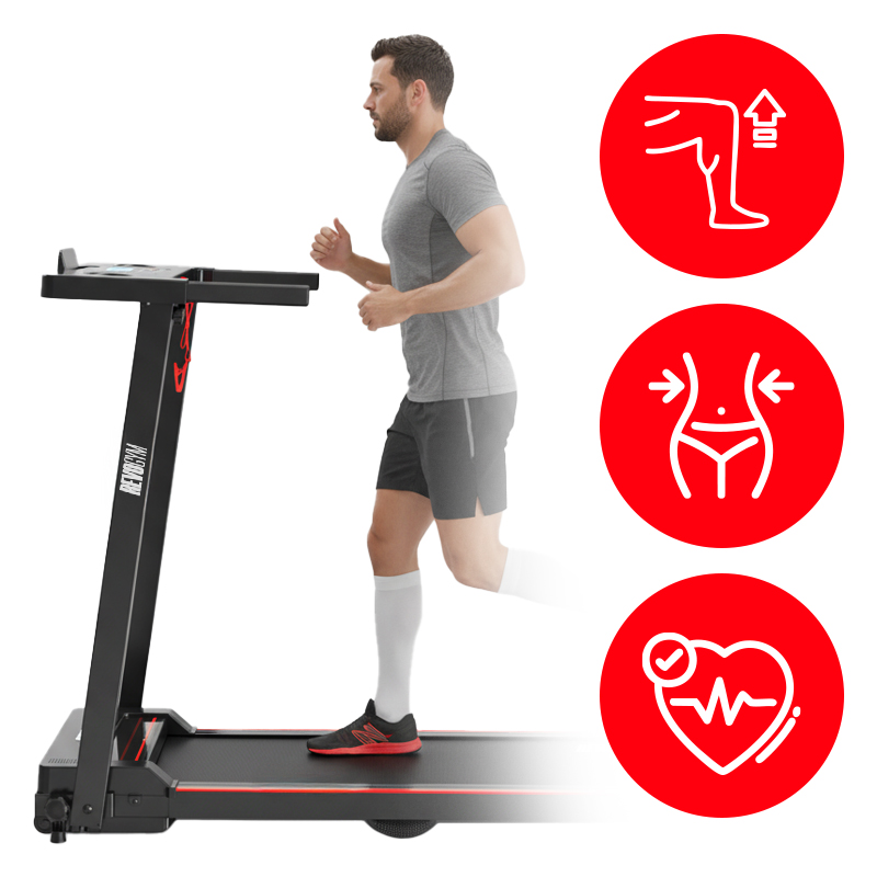 BIEŻNIA ELEKTRYCZNA TRENINGOWA SKŁADANA DOMOWA RUN 1-12 KM/H 120 KG 230 V BLUETOOTH