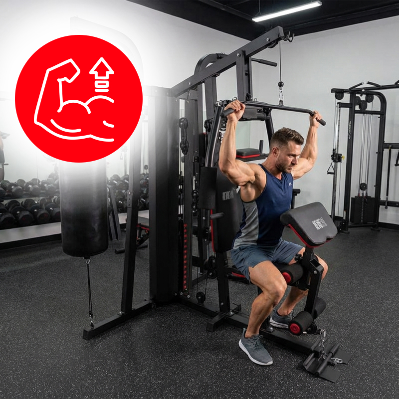 ATLAS DO ĆWICZEŃ WIELOSTANOWISKOWY TRENINGOWY SIŁOWNIA DOMOWA LS02 90KG