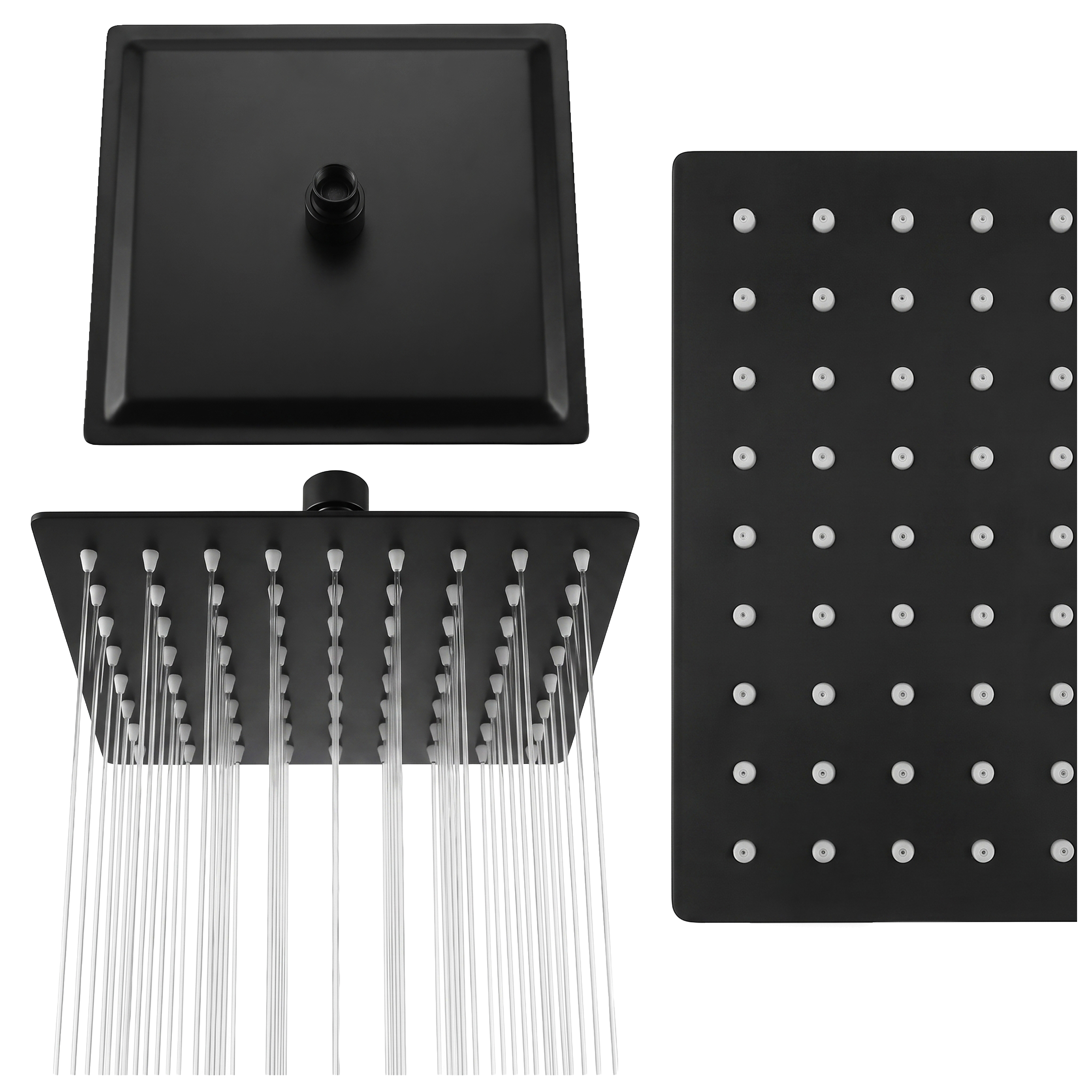 DESZCZOWNICA SLIM KWADRATOWA CZARNA 20x20 CM DES-PR-1-BL-20