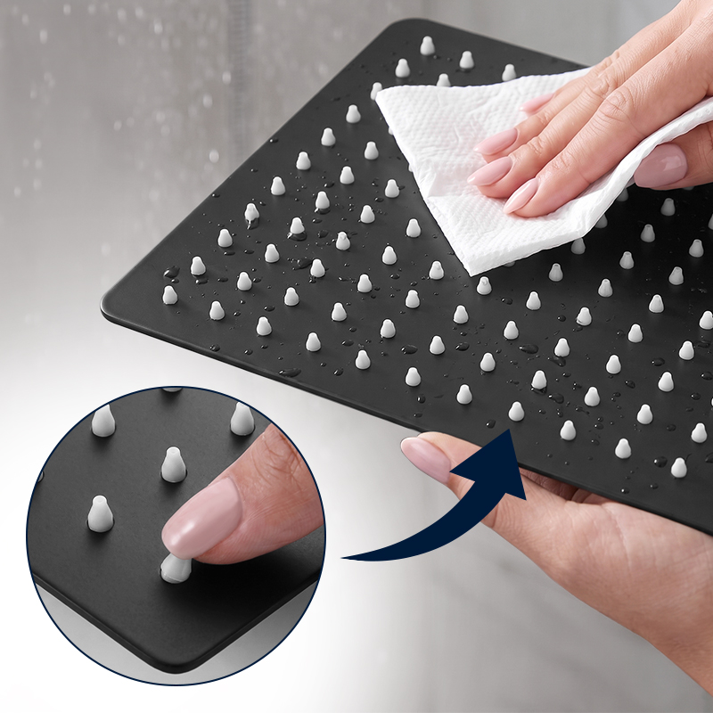 DESZCZOWNICA SLIM KWADRATOWA CZARNA 25x25 CM DES-PR-1-BL-25