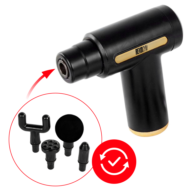 PISTOLET DO MASAŻU MASAŻER DO PLECÓW CIAŁA MASSAGE GUN + 4 KOŃCÓWEK RP07 RP07
