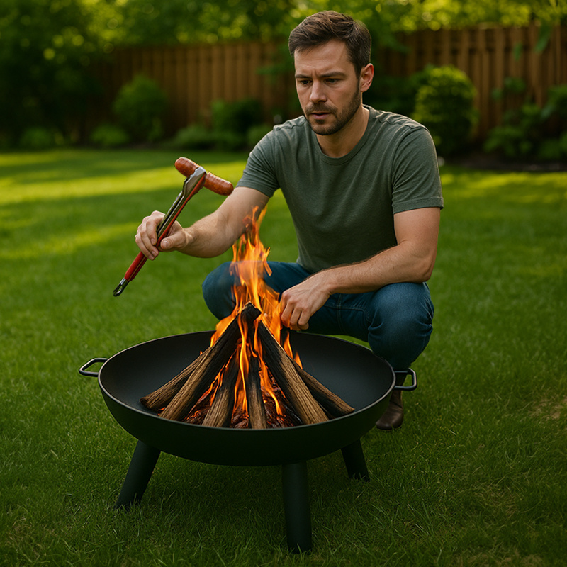 PALENISKO GRILL OGRODOWY WĘGLOWY VL15 CZARNE VL15-BLACK