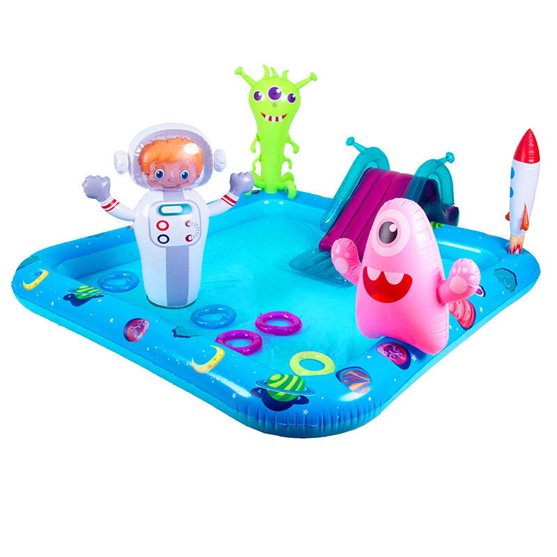 BASEN MATA DMUCHANA POMPOWANA DLA DZIECI SPACE ZJEŻDŻALNIA 240x200 SPACE