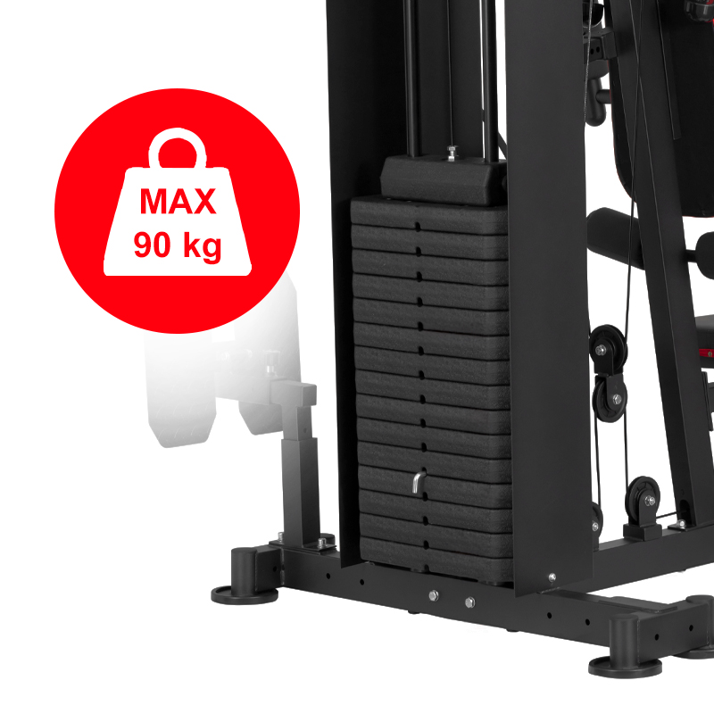 ATLAS DO ĆWICZEŃ WIELOSTANOWISKOWY TRENINGOWY SIŁOWNIA DOMOWA LS05 90KG LS05