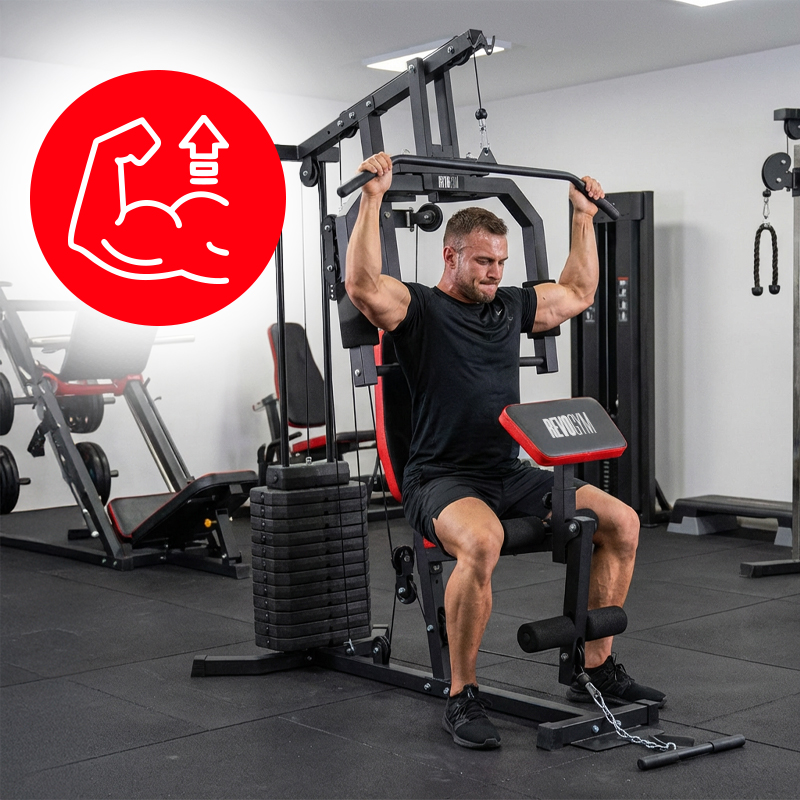ATLAS DO ĆWICZEŃ  WIELOFUNKCYJNY TRENINGOWY SIŁOWNIA DOMOWA LS04 72KG LS04