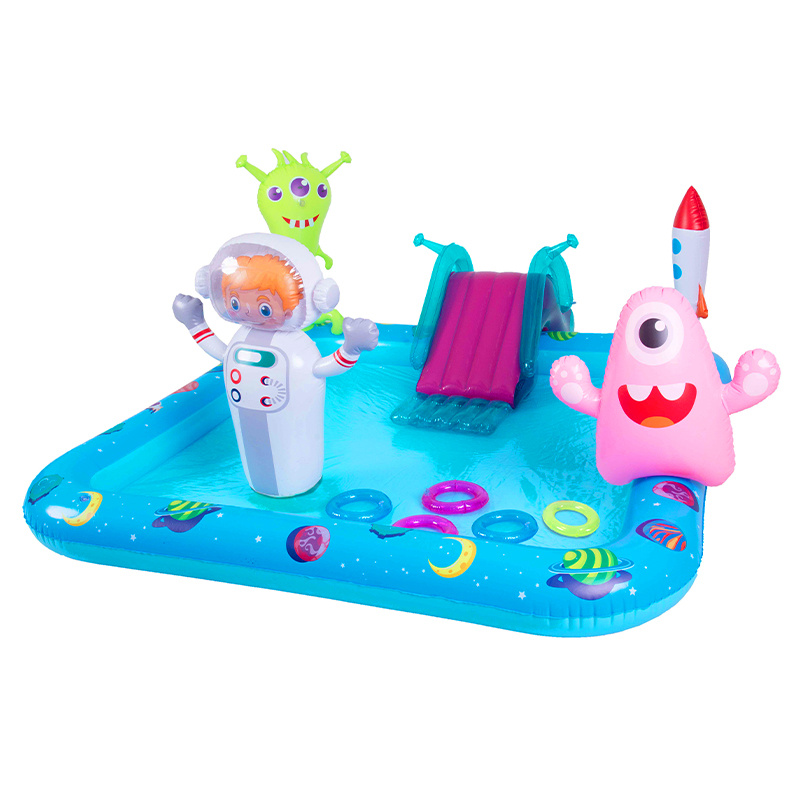 BASEN MATA DMUCHANA POMPOWANA DLA DZIECI SPACE ZJEŻDŻALNIA 240x200 SPACE