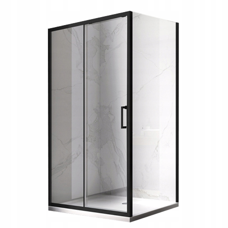 KABINA PRYSZNICOWA PROSTOKĄTNA KZ103 CZARNA 90x80 CM KZ103-BL-90X80
