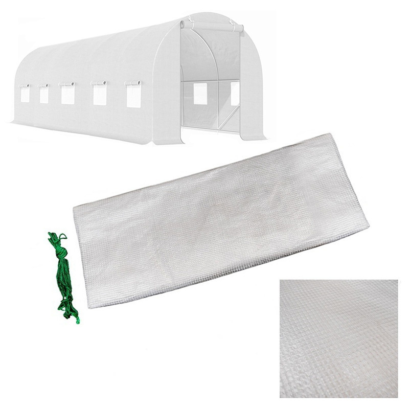 FOLIA ZAMIENNA NA TUNEL OGRODOWY TF07W BIAŁY 6x3 M2 PODWÓJNE DRZWI PTF07W-6X3-WHITE-2D