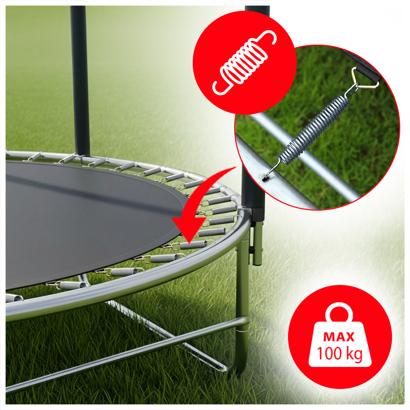 TRAMPOLINA OGRODOWA DLA DZIECI ZUMA 8FT WIELOKOLOROWA 244 CM