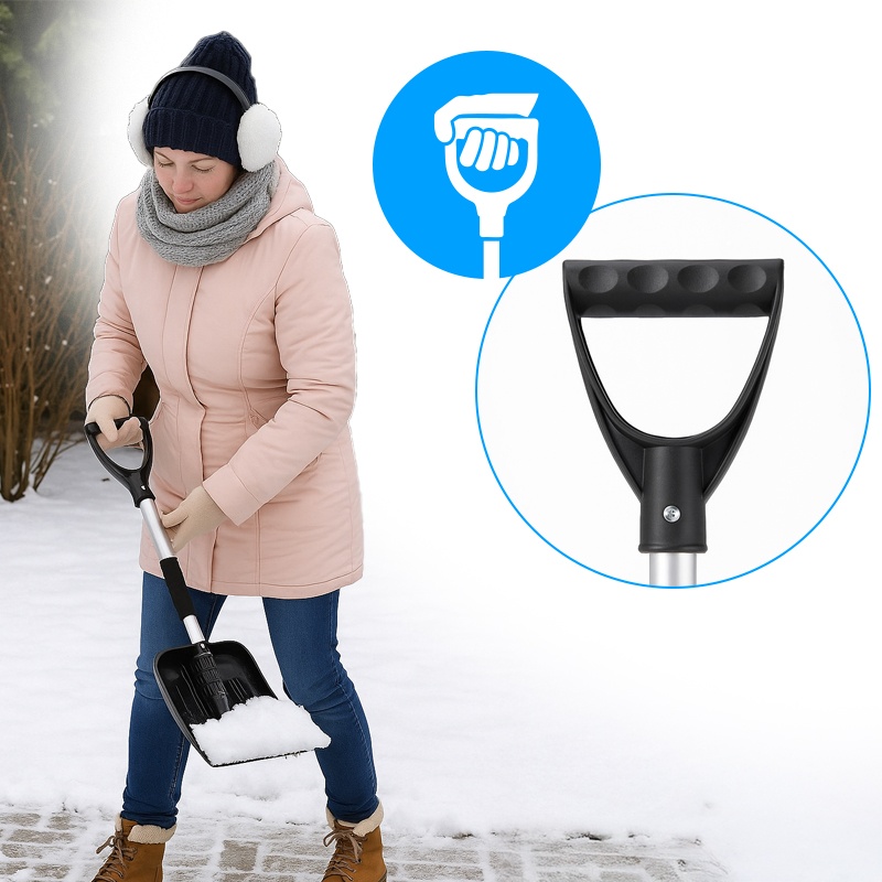 ŁOPATA DO ŚNIEGU DO ODŚNIEŻANIA DO AUTA ALUMINIOWY TRZONEK SZUFLA 84CM ARCTIC
