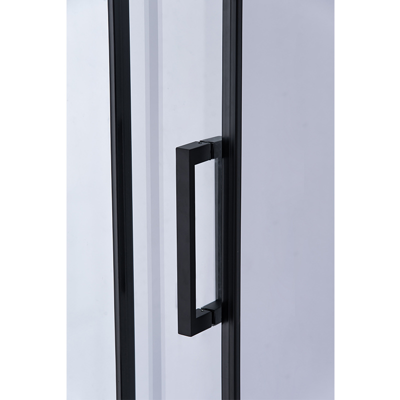 DRZWI PRYSZNICOWE PRZESUWNE DO WNĘKI SH03E CZARNE 125-130 CM 8 MM