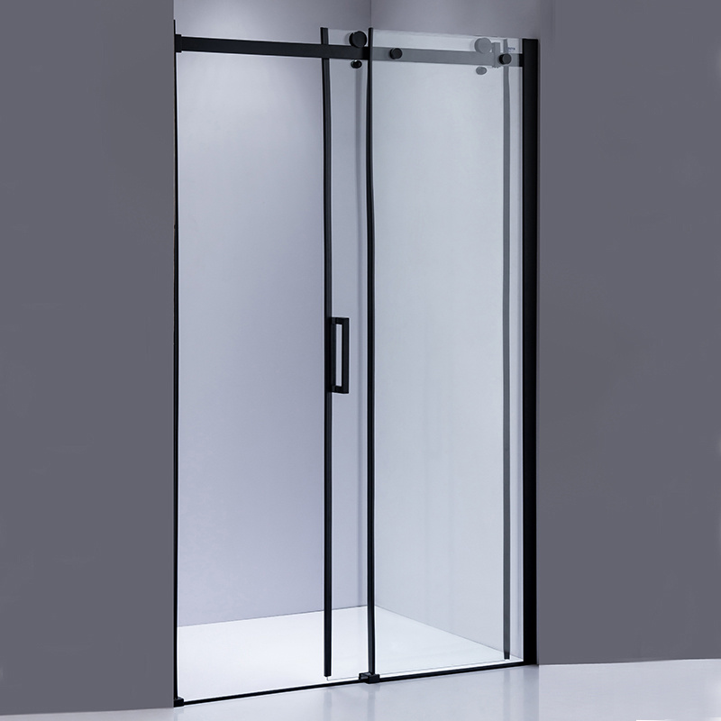 DRZWI PRYSZNICOWE PRZESUWNE DO WNĘKI SH03E CZARNE 125-130 CM 8 MM