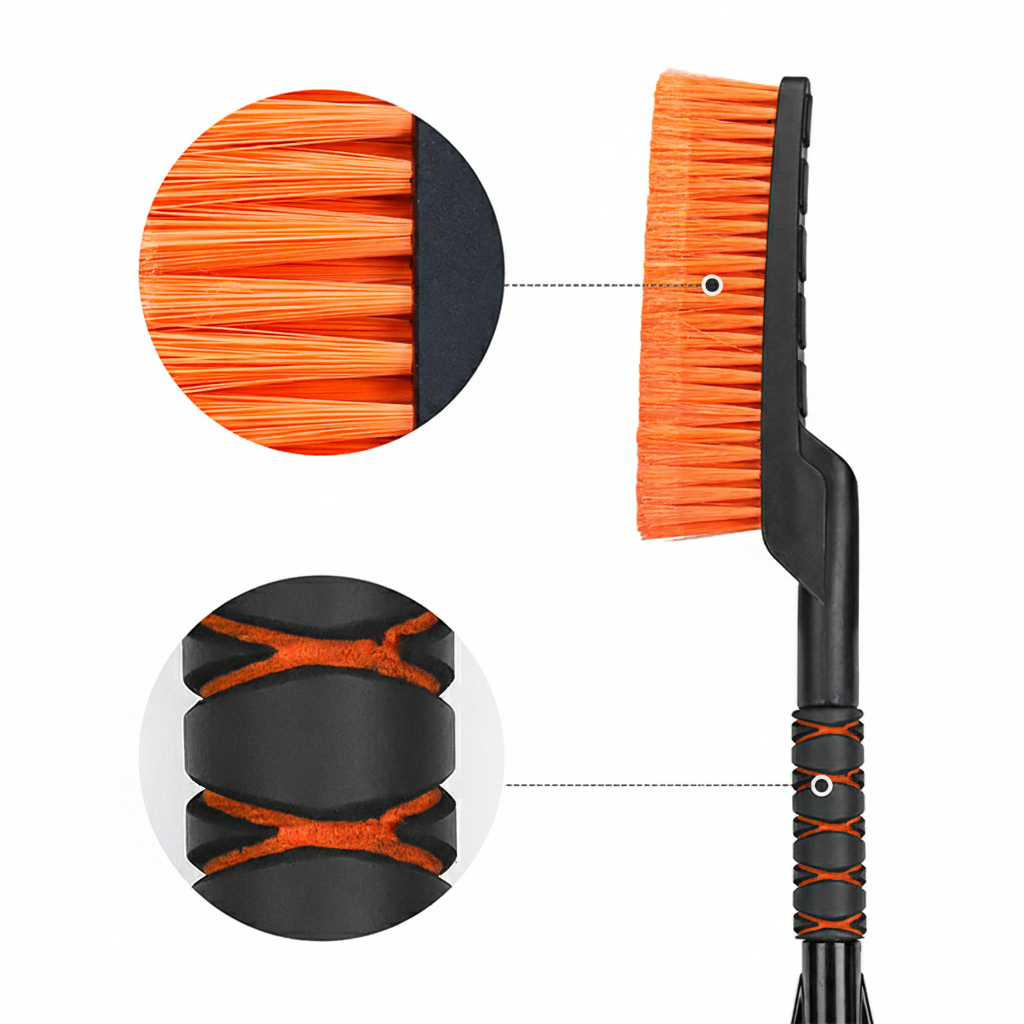 SZCZOTKA SKROBACZKA DO SAMOCHODU 2W1 DRAX CZARNO/POMARAŃCZOWA 56 CM DRAX