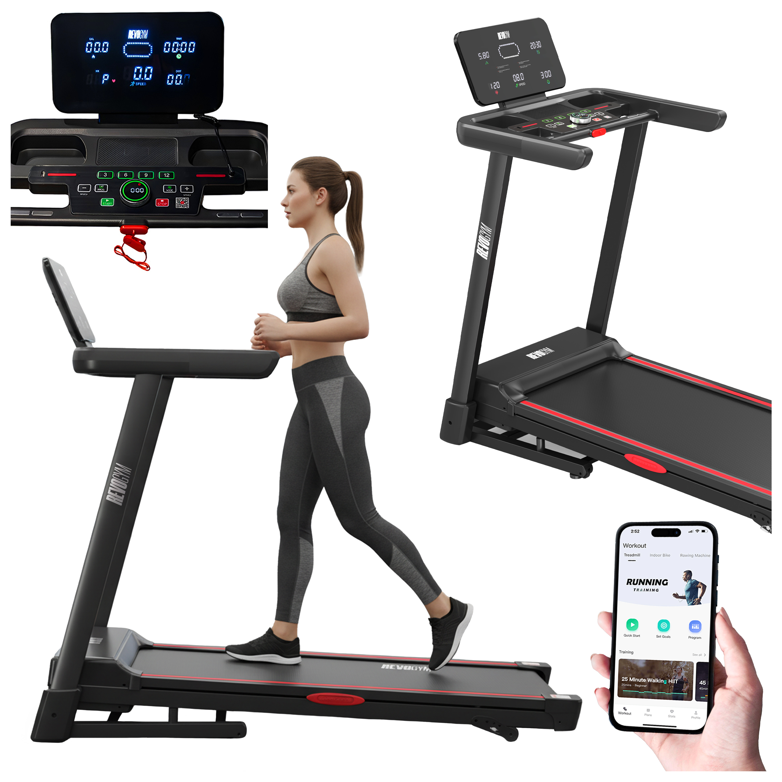BIEŻNIA ELEKTRYCZNA TRENINGOWA DOMOWA RUN-1 1-16 KM/H 140 KG 230 V BLUETOOTH