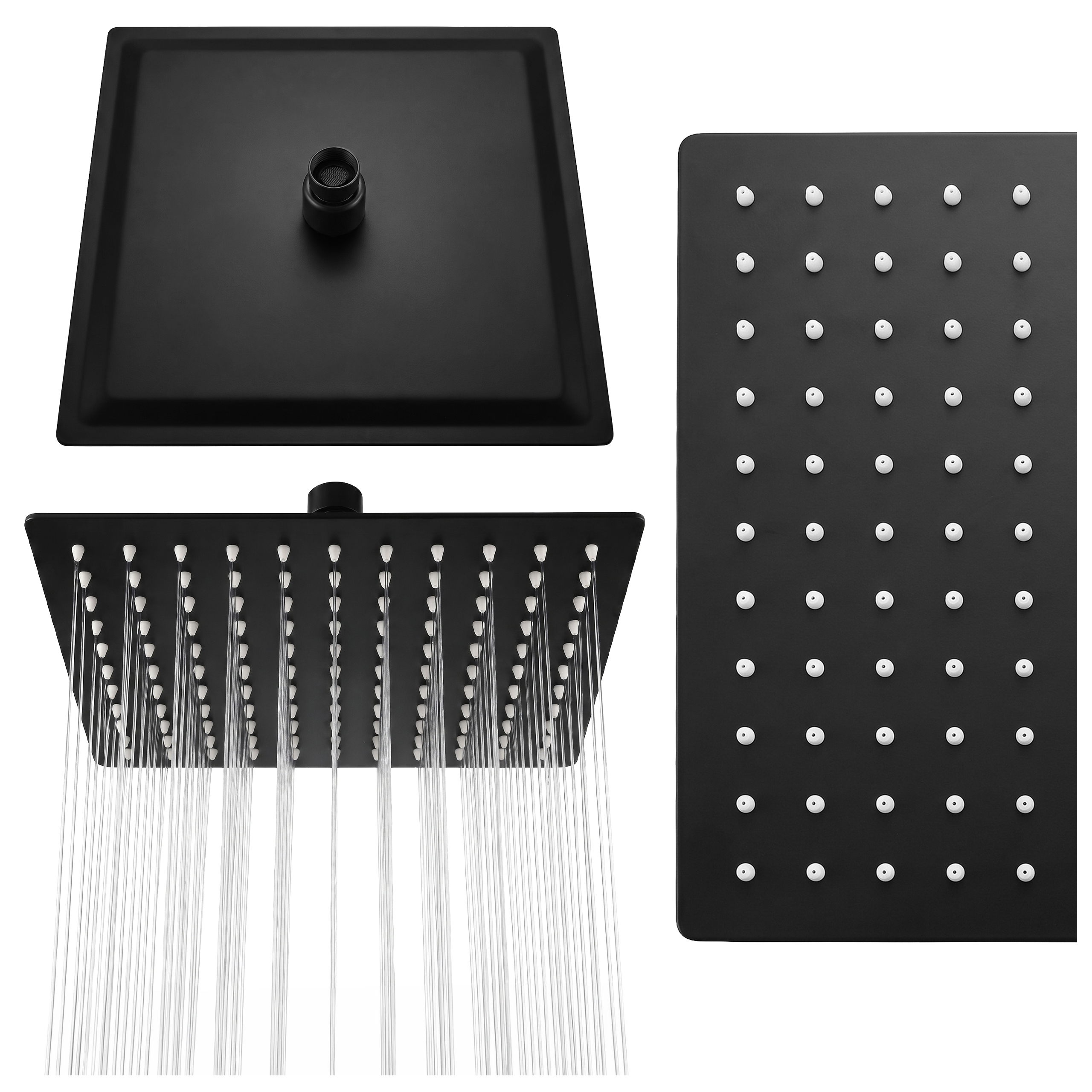 DESZCZOWNICA SLIM KWADRATOWA CZARNA 25x25 CM DES-PR-1-BL-25