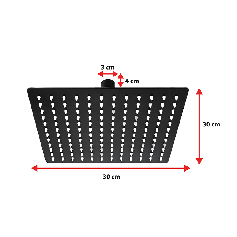 DESZCZOWNICA SLIM KWADRATOWA CZARNA 30x30 CM DES-PR-1-BL-30