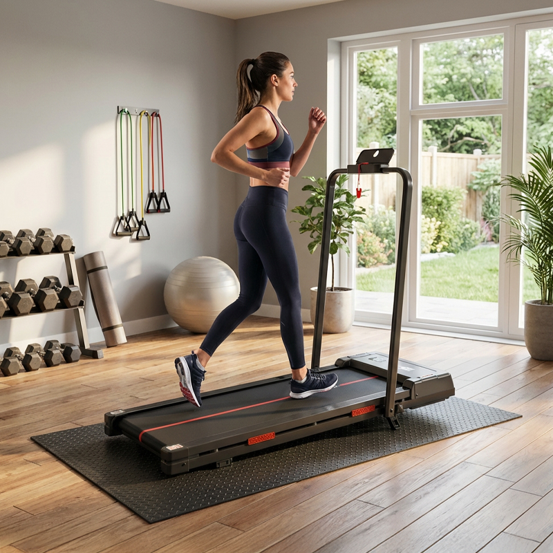BIEŻNIA ELEKTRYCZNA TRENINGOWA DOMOWA RUN 1-12 KM/H 120 KG 230 V Z PILOTEM