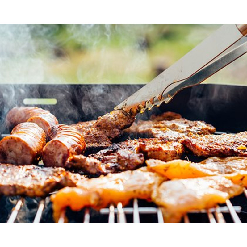 GRILL OGRODOWY WĘGLOWY Z POKRYWĄ I PÓŁKAMI VL09-A1 CZARNY VL09-A1
