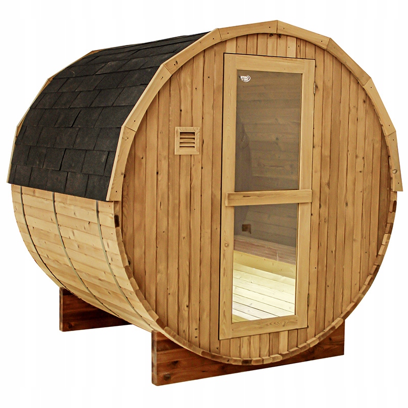 SAUNA OGRODOWA FIŃSKA BECZKA Z PIECEM FORSA 4-6 OSOBOWA 210x180 CM FORSA