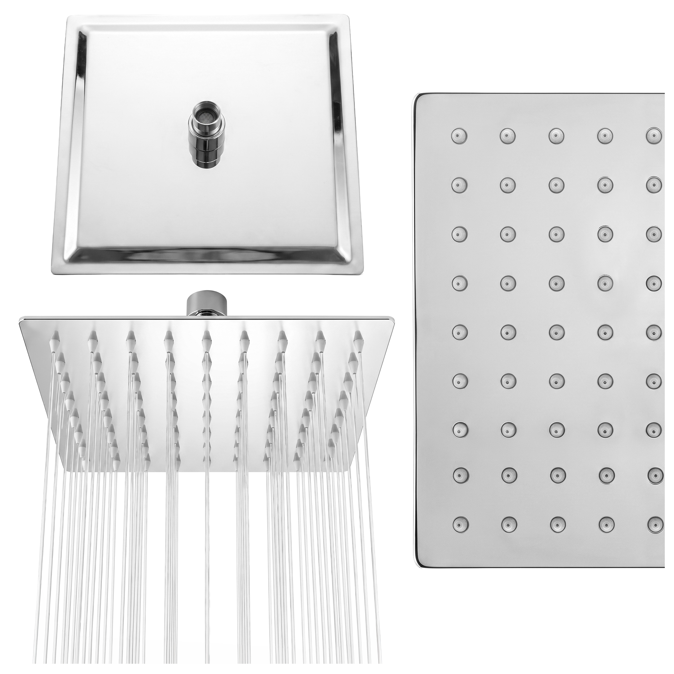 DESZCZOWNICA SLIM KWADRATOWA CHROM 20x20 CM DES-PR-1-CH-20